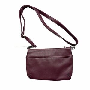 Merona Eggplant Faux Leather Crossbody Bag Small Zip Travel Purse NWT